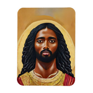 Íman Homem Negro Africano - Retrato Cristo de Jesus
