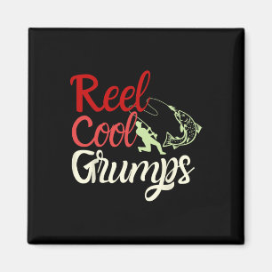 Íman Homem Reel Cara Grumps Vintage Engraçado Pesca Dia