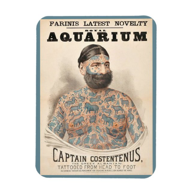 Íman Homem tatuado do Capitão Costentenus dos anos 1880 (Vertical)