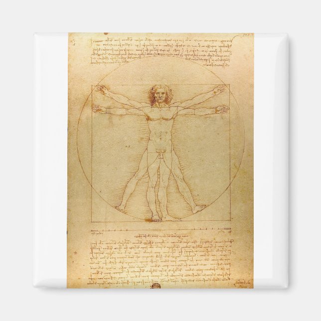 Íman Homem Vitruviano por Leonardo da Vinci (Frente)