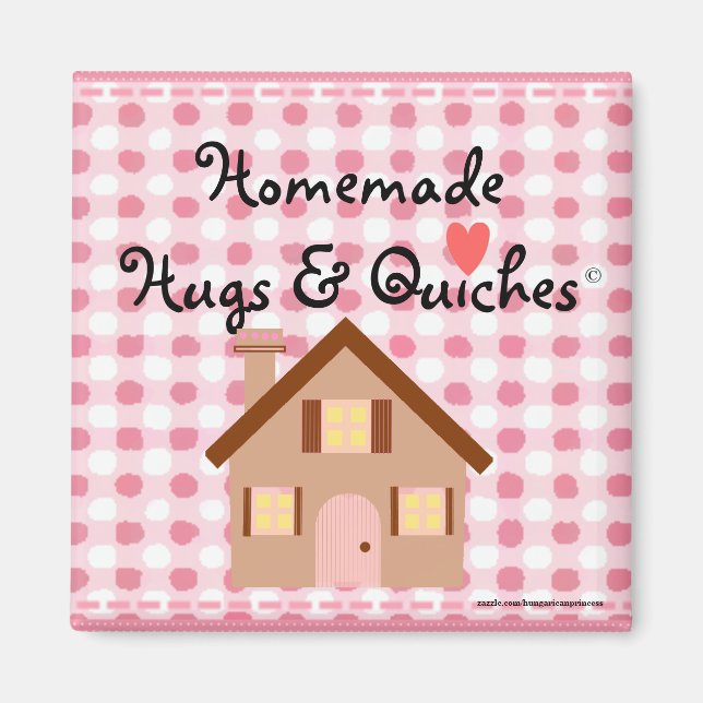 Íman Homemade Hugs Pink Gingham (Frente)