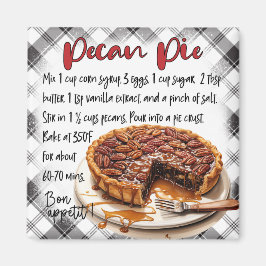 Íman Homemade Pecan Pie Recipe Plaid Kitchen Decor  