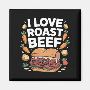 Íman Homens Amam Sanduíche de Carne Assada Frios Foodie