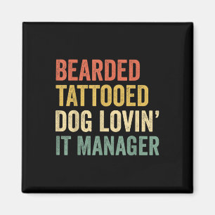 Íman Homens Barbados Amantes de Cães Tattoo Lovin It Ge