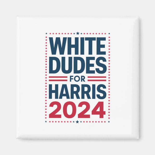 Íman Homens Brancos Para Harris-2024 (Frente)