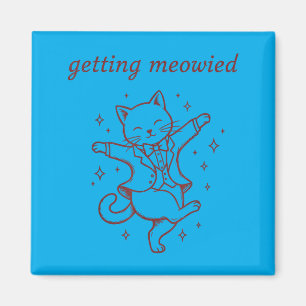 Íman Homens Casamento Gato Meowied Noivo Noiva Engraçad