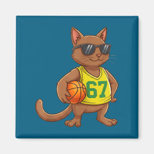 Íman Homens Meninos Gato Basquetebol 67 Geração Alfa