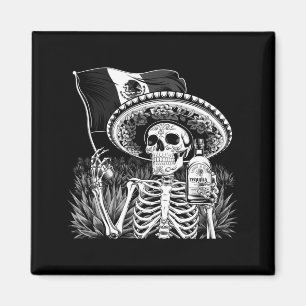 Íman Homens México Vintage Esqueleto Dia Dos Mortos