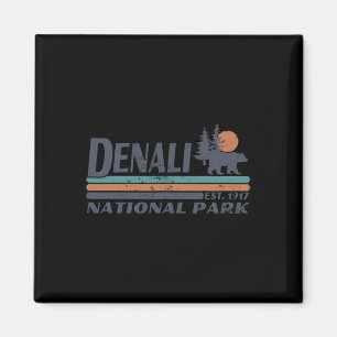 Íman Homens Mulheres Retro Parque Nacional Denali Monta
