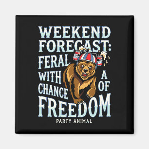 Íman Homens urso grizzly engraçado patriótico verão lib