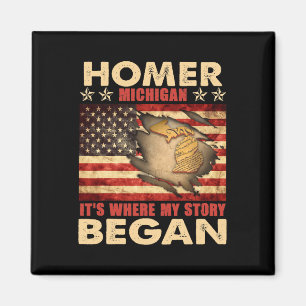 Íman Homer Michigan Usa Flag 4 De Julho