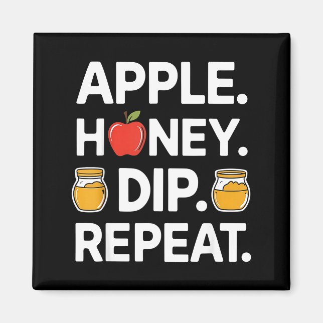 Íman Honey Dip Repeat Funny Rosh Hashanah Jewish New Ye (Frente)