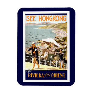 Íman Hong - kong Vintage cartaz de viagem