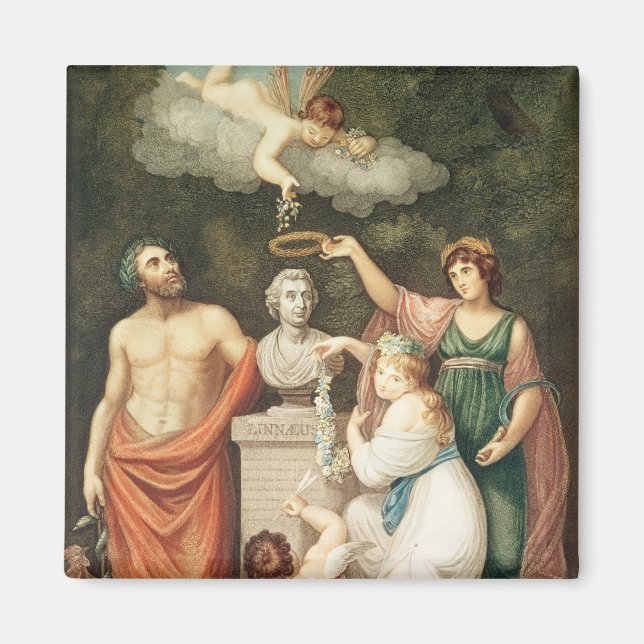 Íman Honrando o busto de Lineu (Frente)