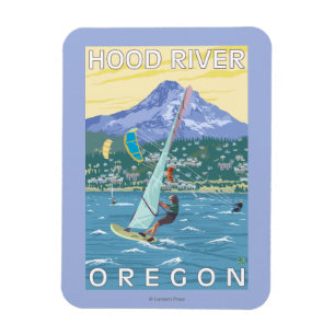 Íman Hood River, surfistas de ORWind & pensionistas do