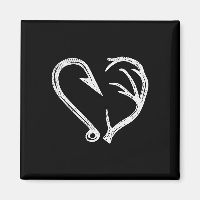 Íman Hook Antler Heart Love Pescar Peixes Caçadores Vea (Frente)