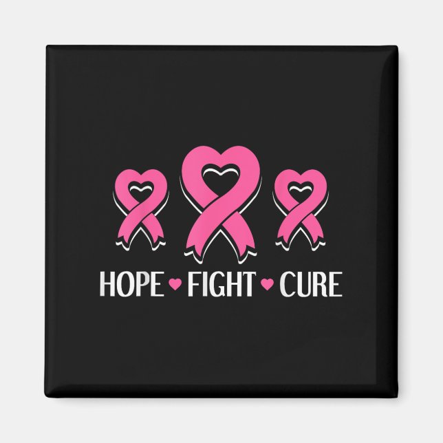 Íman Hope Fight Cure - Mês de consciência do câncer de  (Frente)