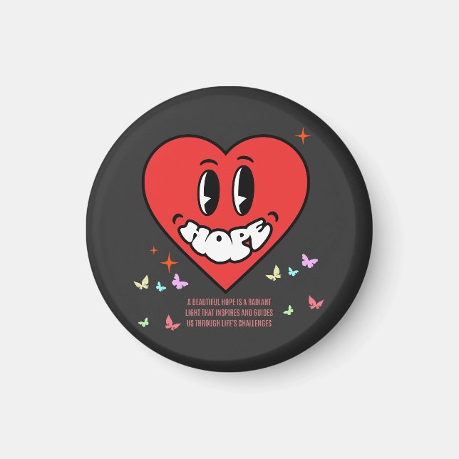Íman Hope Heart | Mensagem positiva | Autoamor (Frente)