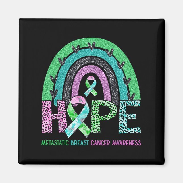 Íman Hope Leopard Rainbow Cancer Metastático da Mama Aw (Frente)