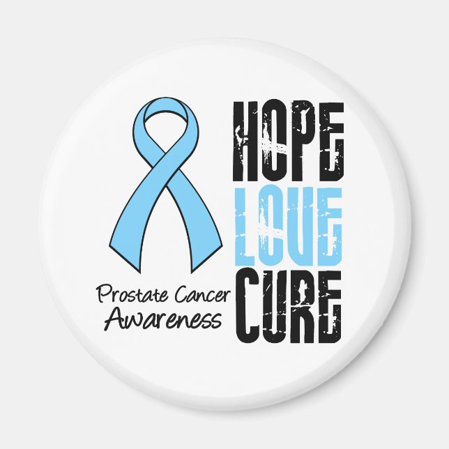 Íman Hope Love Cure Prostate Cancer Ribbon (Frente)