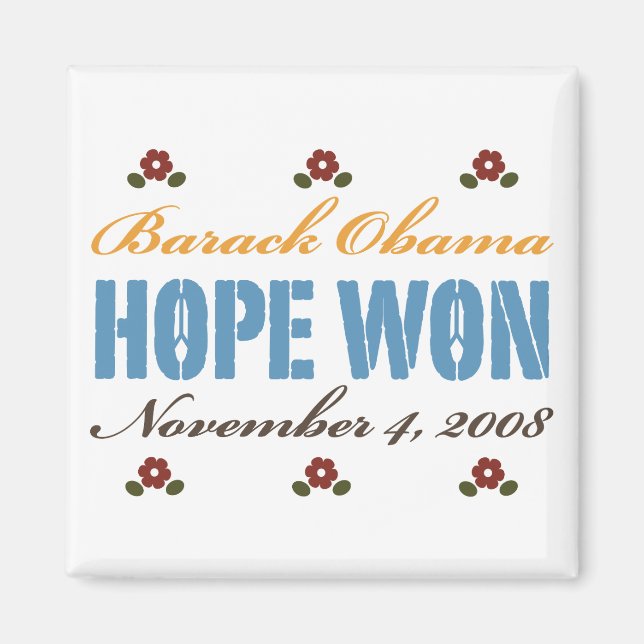 Íman Hope Won Obama Magnet (Frente)
