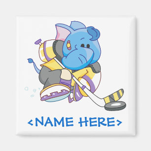 Íman Hóquei azul do elefante de Lil