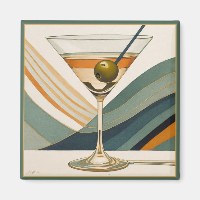 Íman Hora do Coquetel Martini Moderno de Meados do Sécu (Frente)