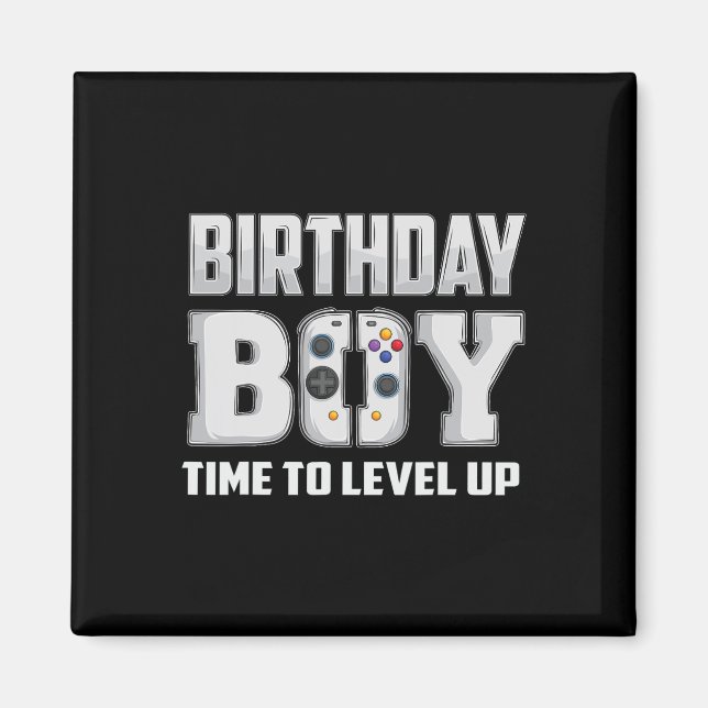 Íman Hora do Menino Subir de Level Video Game Aniversár (Frente)