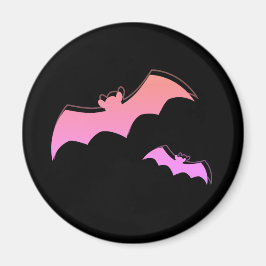 Íman Hora dos Morcegos - Arte Pop Abstrata Rosa e Roxa