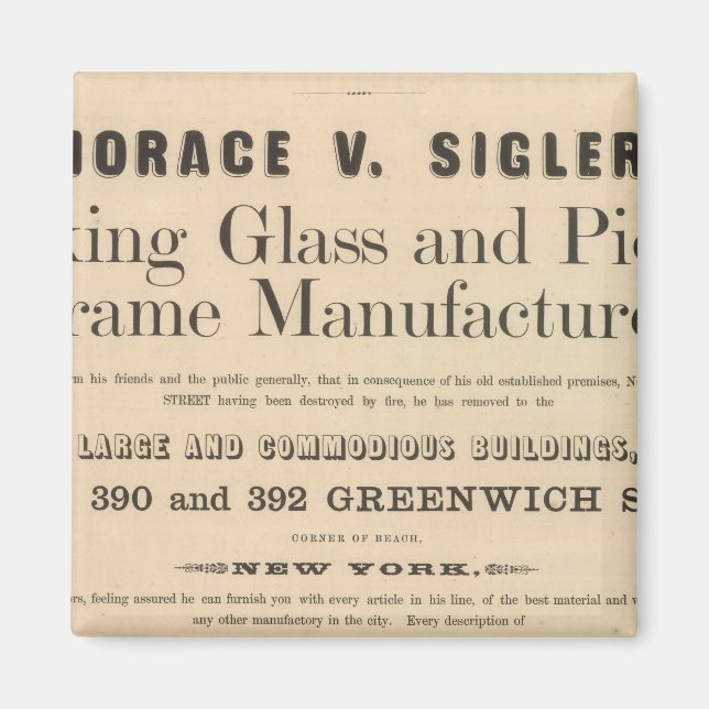 Íman Horace V Sigler (Frente)