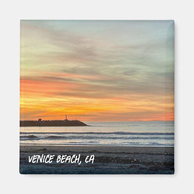 Íman Horário do ouro do Sunset - Venice Beach, CA (Frente)