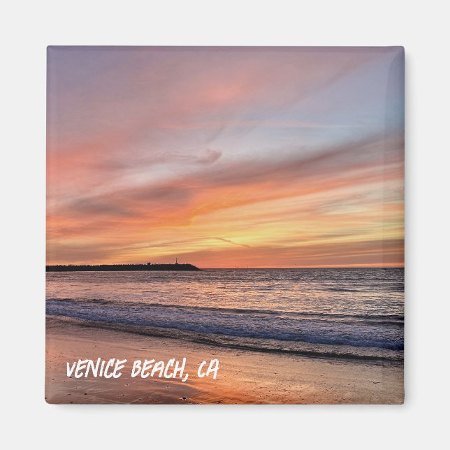 Íman Horário do ouro do Sunset - Venice Beach, CA (Frente)