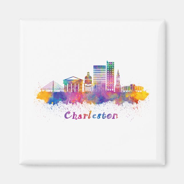 Íman horizonte charleston acuarela (Frente)
