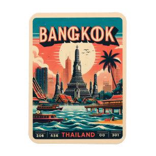 Íman Horizonte da cidade de Bangkok retrô - presentes d