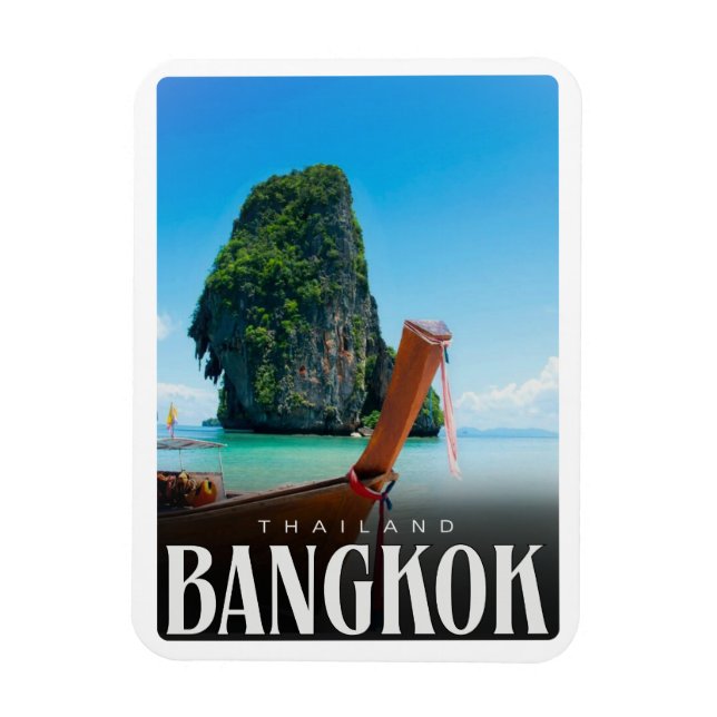 Íman Horizonte da cidade de Bangkok retrô - presentes d (Vertical)