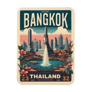 Íman Horizonte da cidade de Bangkok retrô - presentes d