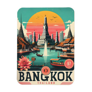 Íman Horizonte da cidade de Bangkok retrô - presentes d