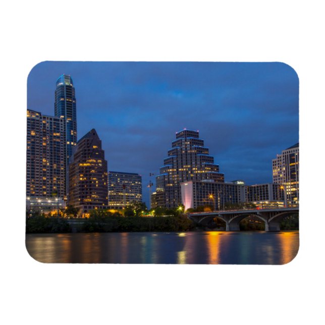 Íman Horizonte da Cidade Refletido no Lady Bird Lake (Horizontal)