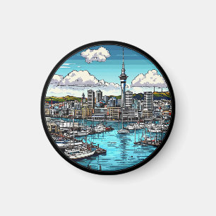 Íman Horizonte de Auckland com Porto e Iates