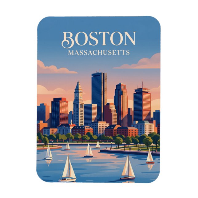 Íman Horizonte de Boston EUA (Vertical)