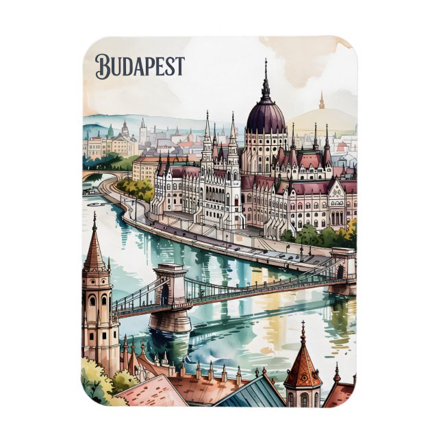 Íman Horizonte de Budapeste Hungria Parlamento Rio Danú (Vertical)