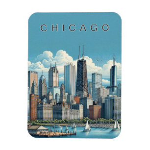Íman Horizonte de Chicago Azul