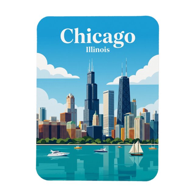 Íman Horizonte de Chicago EUA (Vertical)