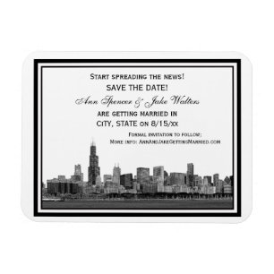 Íman Horizonte de Chicago Gravado Quado Save the Date