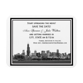 Íman Horizonte de Chicago Gravado Quado Save the Date