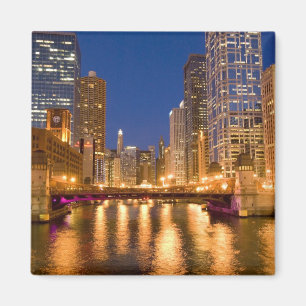 Íman Horizonte de Chicago, Illinois, e Rio Chicago em