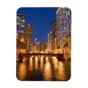 Íman Horizonte de Chicago, Illinois, e Rio Chicago em
