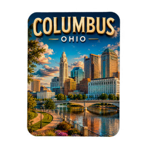 Íman Horizonte de Columbus Ohio e Rio Scioto