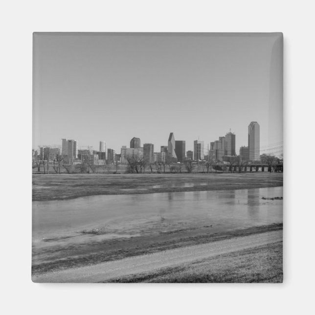 Íman Horizonte de Dallas em Tons de Cinza (Frente)