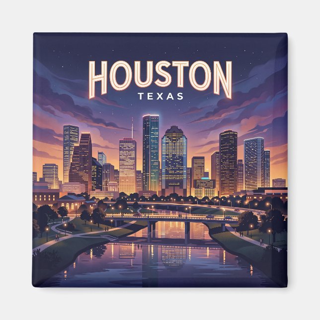 Íman Horizonte de Houston à Noite Texas (Frente)